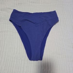 aerie High-Waist Swim Bottoms in Cobalt Blue